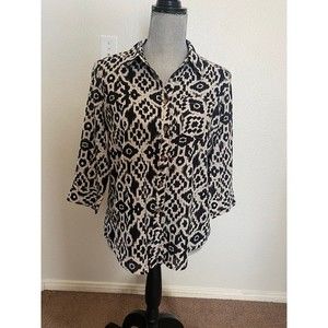 Croft & Borrow light weight Button up cotton 3/4 Sleeve blouse size - S